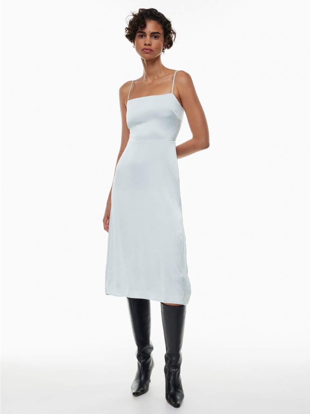 NWT | Aritzia Magdalena Light Blue Satin Dress